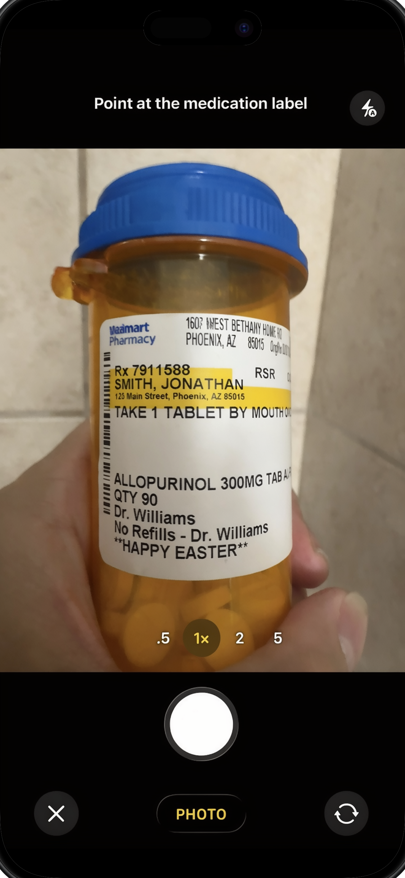 MiSana scanning a medication barcode